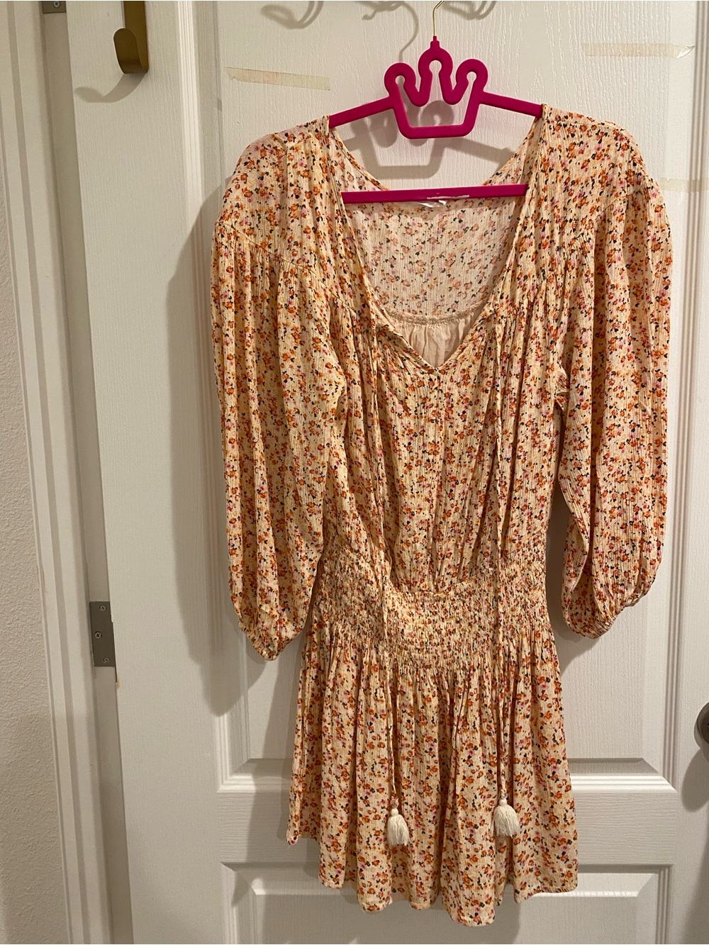 All in Favor Cream Floral Mini Dress